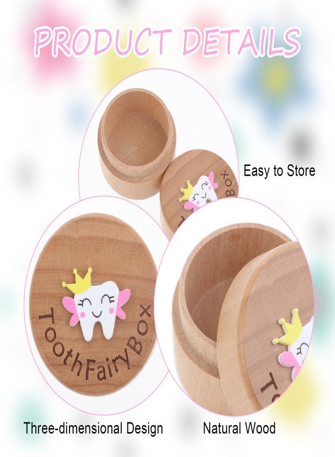 Aeaocvo Tooth Keepsake Box Lost Teeth Holder Wooden Tooth Fairy Box with 3D Carved Tooth, Souvenir Dropped Tooth for First Lost Teeth or Kids Boys and Girls Baby Shower - Image 4